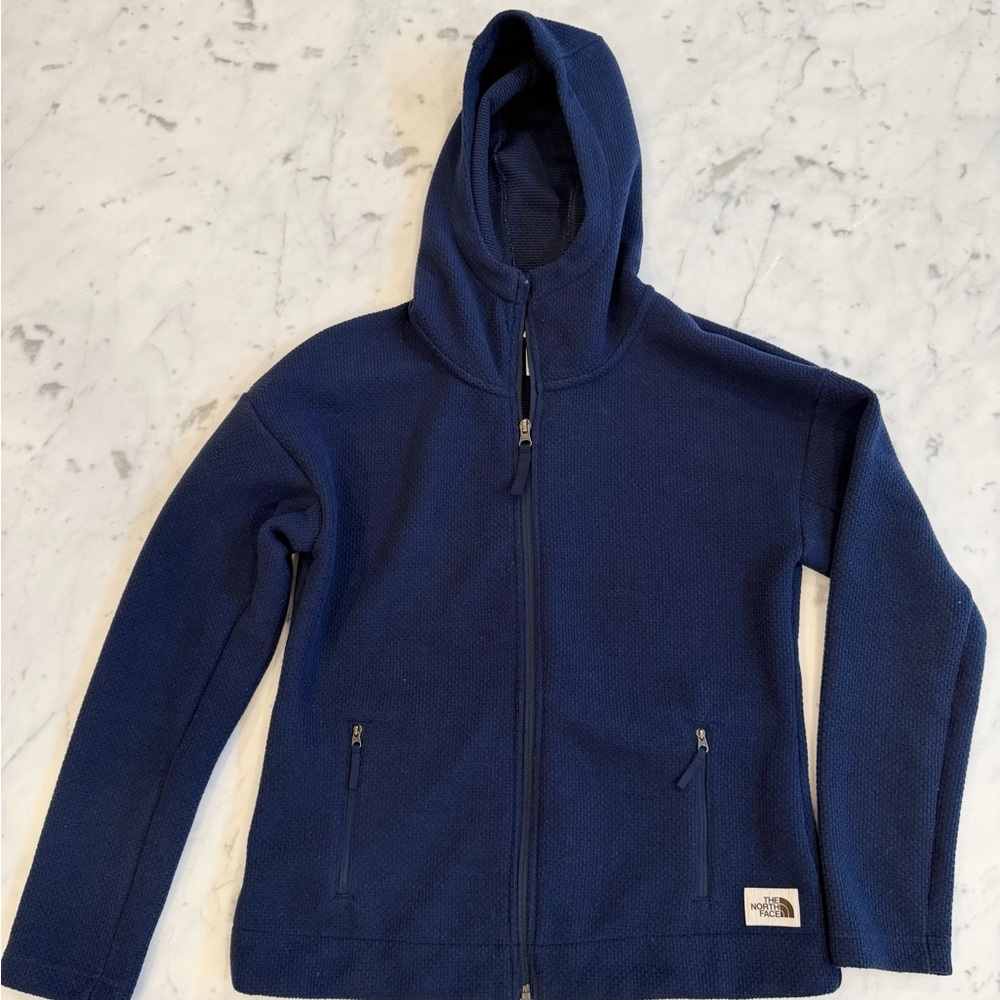 Women's Preowned North Face Blue Hoodie Zip Up Size Small